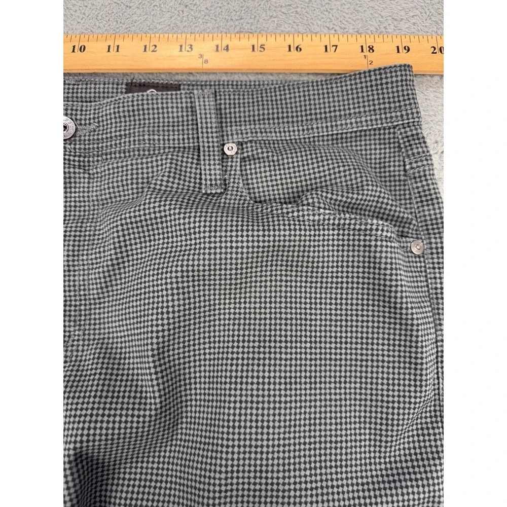 Adriano Goldschmied Jeans Men 38x34 Gray Houndstooth AG Slim Straight Everett‎